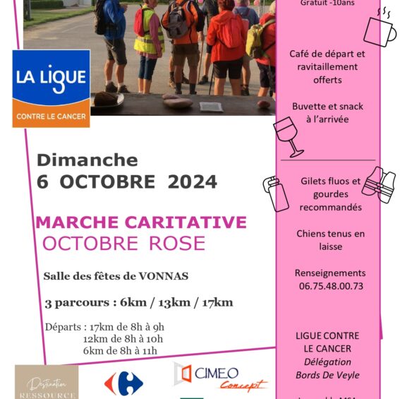 Marche caritative Octobre Rose