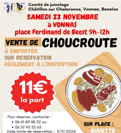 Vente de choucroute – Comité de Jumelage