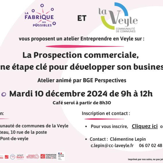 Atelier Entreprendre en Veyle