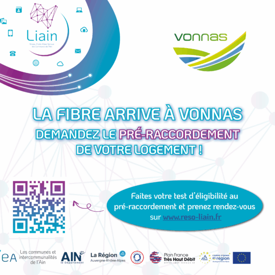 Arrivée de la Fibre à Vonnas, pensez au pré-raccordement