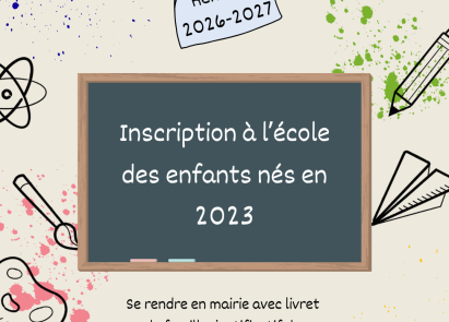 Inscription rentrée 2026-2027