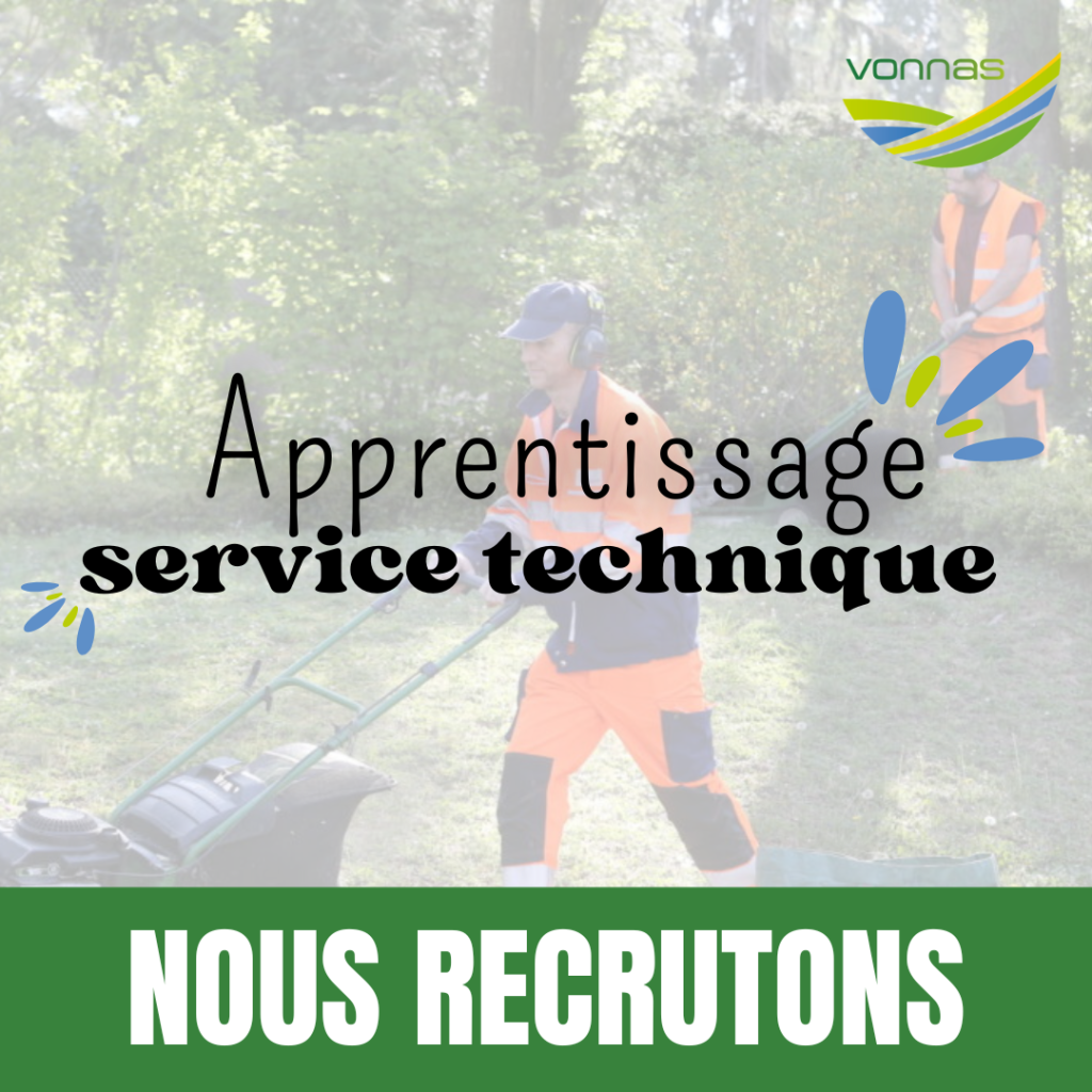 Affiche recrutement apprentissage service technique (Site Internet)