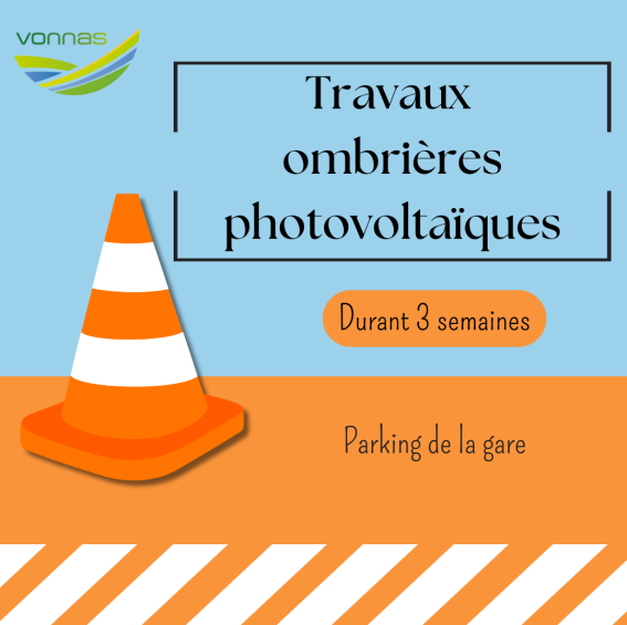 Travaux ombrières photovoltaïques – Parking de la gare