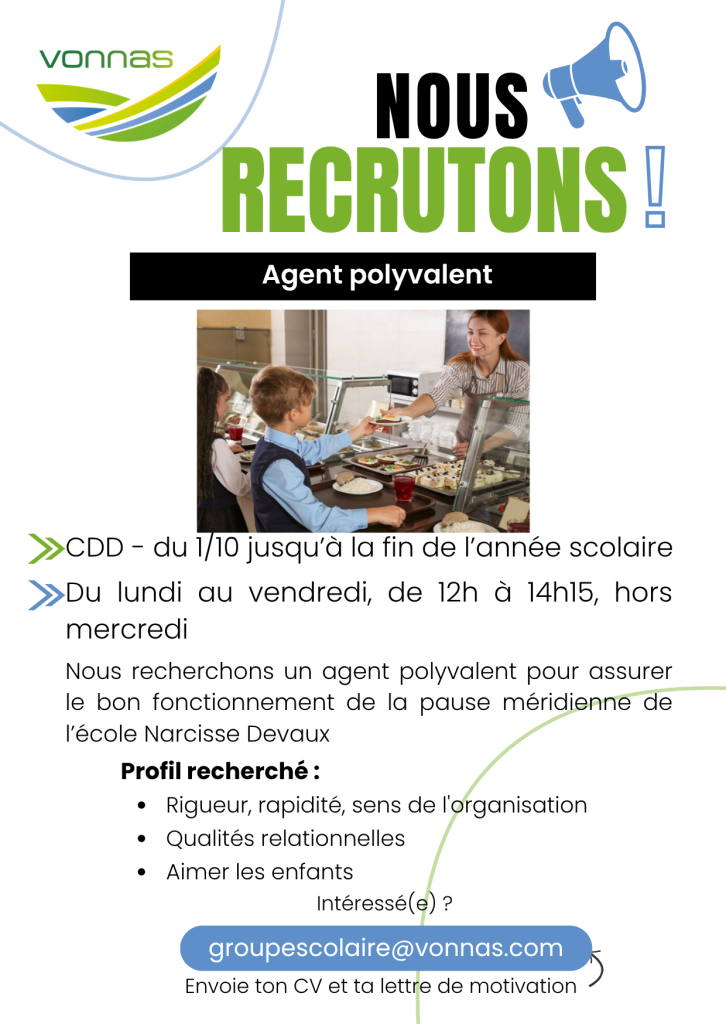 recrutement cantine vonnas